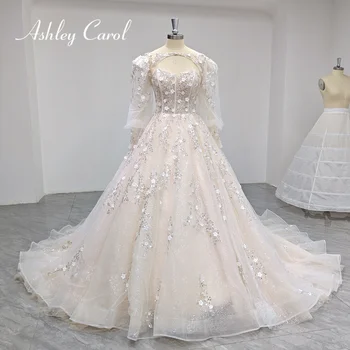 Ashley Carol A-Line сватбени рокли с яке 2023 апликации без презрамки BOHO фея сватбена рокля реални снимки Вестидос де новия