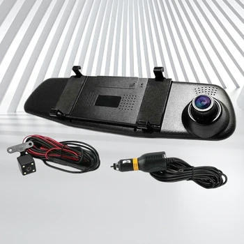 Dual Lens Автомобилен рекордер за данни HD 1080P 4.3 инчов автомобилен видеорекордер 170 градуса широкоъгълна автоматична видеокамера за откриване на движение
