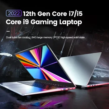 15.6 инчов 12-то поколение Intel Gaming лаптоп i9 i7 i5 IPS метален ултрабук макс 64GB DDR4 4TB NVMe преносим преносим компютър офис компютър лаптопи