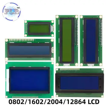 LCD модул син зелен екран за Arduino 0802 1602 2004 12864 LCD знак UNO R3 Mega2560 дисплей PCF8574T IIC I2C интерфейс