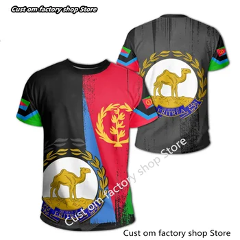 Africa Country Eritrea Lion Colorful Retro 3D Print Men/Women Summer Casual Funny Short Sleeves T-Shirts Streetwear A14