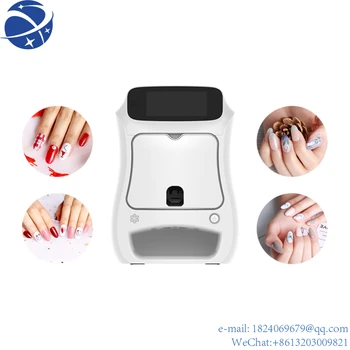 YUN YI Professional Portable DIY Automatic Finger Nail Art Printer Printing Drying 3D Digital Nail Painting Machine Цена с D