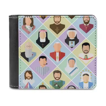 Колекция Вси Светии 2017 Мъжки портфейл за свободно време Пътуване Леки преносими портфейли Къс стил Мъжка чанта Католически светци