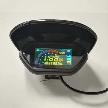 Електрически велосипед скутер LCD дисплей мотоциклет скоростомер MTB триколка километраж 48v-96v за Little TurtleKing индикатор за батерията