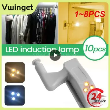  1 ~ 8PCS Универсална LED вътрешна панта лампа кабинет индукционни светлини гардероб шкаф сензор светлини спалня кухня килер нощ