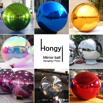 Рекламна декорация Висяща двуслойна качествена надуваема огледална топка