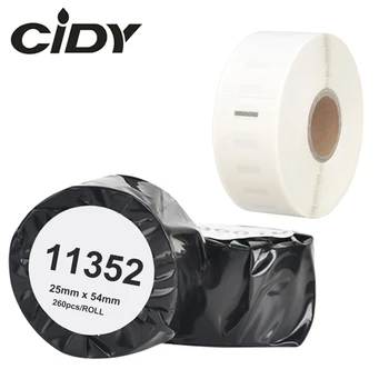 CIDY 1 ролки Dymo съвместим LW 11352 етикет 54mm * 25mm 500 lables за LabelWriter 400 450 450Turbo принтер Seiko SLP 440 450