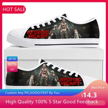 Atomic Heart Low Top Sneakers Cartoon Game Womens Mens Teenager High Quality Canvas Sneaker Couple Fashion Custom Built Shoes