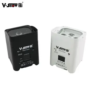 V-Show WBRF0606 Свобода на батерията Led Par 6 x18W RGBWA + UV RGBWA UV 6in1 осветление с безжични DMX512 дистанционни режими на работа с WiFi
