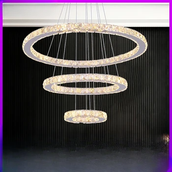 Модерна висулка светлина луксозна кристална таванна лампа K9 полилей Начало DIY Led декор хром блясък тела трапезария хол Lumi