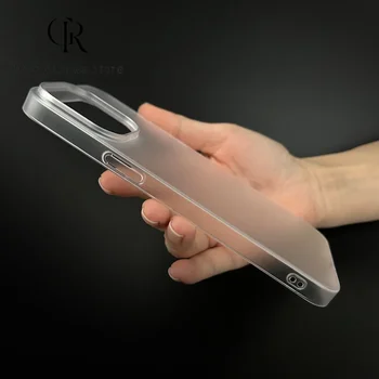 матов матирано прозрачен твърд калъф за iPhone 14 13 12 Pro Max 14 Plus ултра тънък висококачествен анти-пръстов отпечатък удароустойчив капак