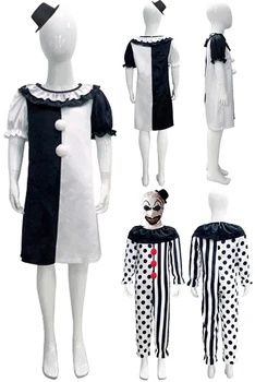 Art The Clown Cosplay Kids Boys Girls Fantasia Movie Terrifier 2 Art Disguise Child Fantasy Halloween Carnival Party Clothes