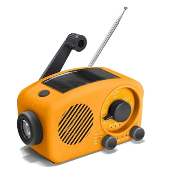 1 парче ръчна манивела радио слънчево радио AM / FM акумулаторна динамо радио за открит къмпинг