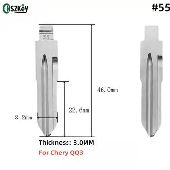 CNSZKey 10Pcs/Lot #55 Метален неизрязан празен флип дистанционен ключ за Chery QQ3 VVDI KD дистанционен ключ