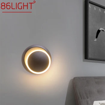 86LIGHT Скандинавски стенни лампи Класически 360 градуса завой черен съвременен просто LED Sconce светлина за хол спалня нощно шкафче