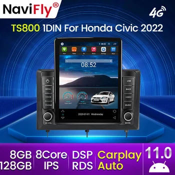 Android 12 Carplay 4G LTE за Tesla Вертикално автомобилно радио видео GPS навигация Мултимедиен плейър за Honda Civic 2022 No 2din dvd