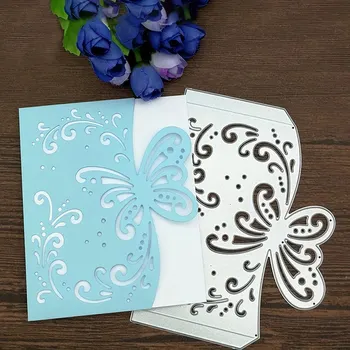 Butterfly плик поздравителна картичка метал рязане умира шаблон скрапбукинг фотоалбум карта хартия щамповане занаят направи си сам