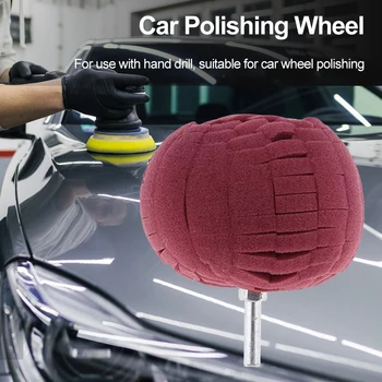 Car полиране подложка бормашина топка кола гъба полиране подложка подробни надраскване полиране опашка диаметър 6 мм за автомобилни гуми хъб