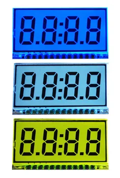 12PIN TN положителен 4-цифрен сегмент LCD панел 3V часовник LCD дисплей екран бял / жълт зелен / син подсветка