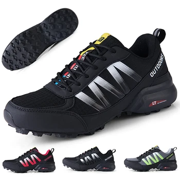 Нови мъжки обувки Водоустойчиви туристически обувки Външни туристически риболовни обувки Износоустойчиви горски обувки за крос-кънтри Мъжки спортни обувки
