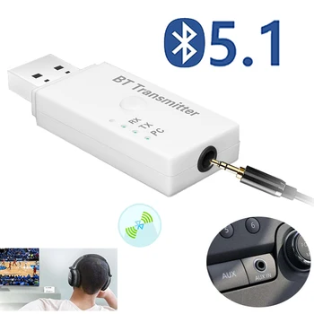 E3 USB Bluetooth 5.0 аудио адаптер 3.5mm AUX предавател Car PC TV приемник AUX изход Bluetooth Dongle
