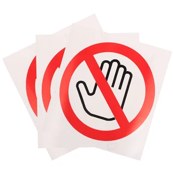 3pcs Не докосвайте етикет стикер Не използвайте ръка предупредителен знак Peel и стик кръг винил Decal