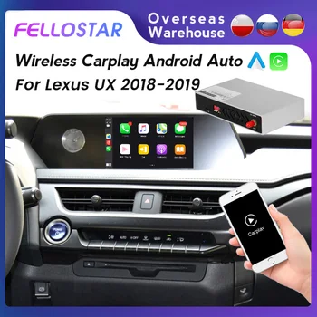 FELLOSTAR Безжичен Android декодер за кола Apple CarPlay Smart Box за Lexus UX 2018-2019 Безжичен мултимедиен плейър Mirror Link