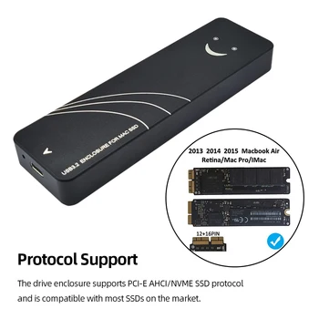 USB-C SSD корпус за MacBook Air/Pro 2013-2017 - Бърз трансфер на данни & Компактен дизайн