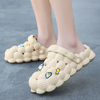Начало мода двойка чехли лято случайни личи топка нехлъзгаща платформа баня слайдове обувки за мъже жени светлина EVA обувки