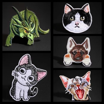 Животни облекло лепенки динозавър сладък котка и куче Лого на значка Декоративни аксесоари за студентско облекло момче и момиче