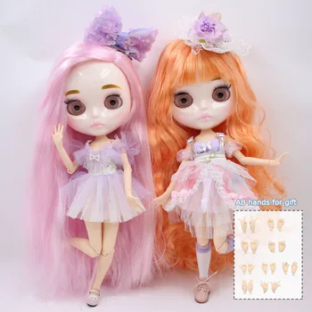 ICY DBS Blyth doll White Skin Glossy face Matte face Joint body with hand set A&B 1/6 bjd suitable diy makeup Специална цена