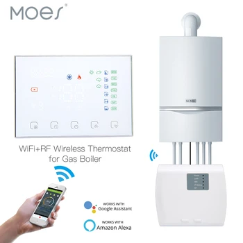 Tuya WiFi RF Интелигентен термостат Програмируем температурен контролер Приложение за отопление на вода / електрически / газов котел Дистанционно Alexa Google Home