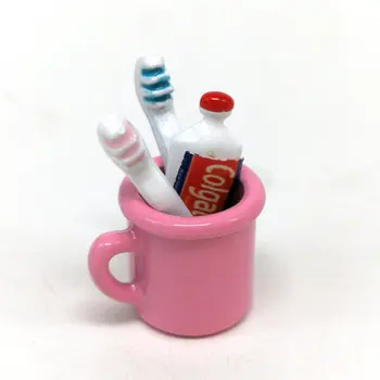 1/6 1/12 Dollhouse миниатюрни мини чаша паста за зъби четка за зъби за Ob11 Blyth Барби Pullip кукла къща мебели аксесоари играчка