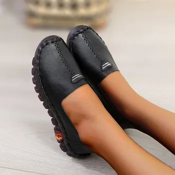 2022 Нови жени Вулканизирани обувки корейски стил дебели еднолични обувки за жени Уютен Slip On обувки Мода Бременни Жена Мокасини Апартаменти