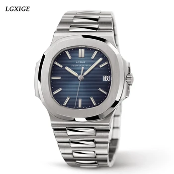 LGXIGE Watch Mens Top Brand Luxury Full Steel Military Men Wrist Watch Army 50m водоустойчив бизнес светлинен aaa кварцов часовник