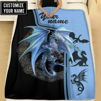 Dragon Lover Персонализирайте името си Фланелено одеяло 3D отпечатани деца възрастни меки легло покритие лист плюшени одеяло многофункционално одеяло