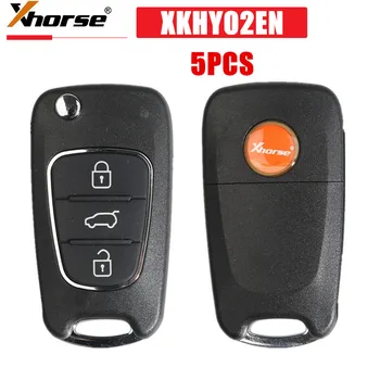 5PCS/ЛОТ Xhorse XKHY02EN Дистанционен ключ за Hyundai Flip 3 бутони (английска версия) Работа с VVDI MINI Key Tool