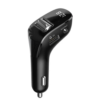 Dual Ports Car FM трансмитер с безжичен Bluetooth преносим автомобилен музикален плейър 2 USB порта Поддръжка на обаждания Автомобилни аксесоари