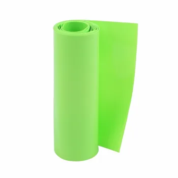 Uxcell 1PCS 100mm плоска ширина 1M дължина PVC термосвиваема тръба зелена за 18650 батерии изолационен корпус термосвиваем