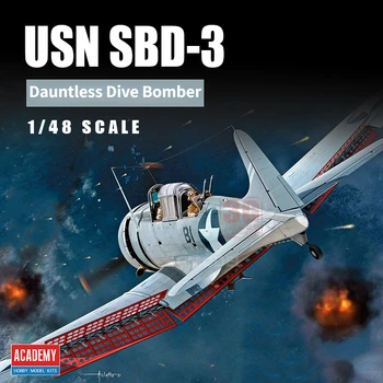 Academy 12345 1/48 пластмасови мащабни комплекти модели SBD-3 Dauntless гмуркане бомбардировач битка на Midway за военен модел хоби DIY боец
