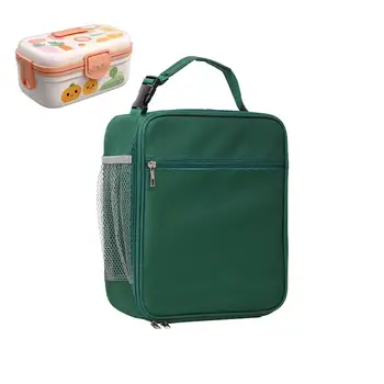 Cooler обяд чанта за многократна употреба обяд кутия за пикник изолирани голям обяд чанта с дръжка и странична мрежа джоб запази лятото напитка хладно