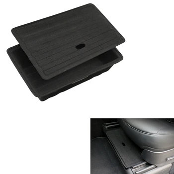 Кутия за съхранение на автомобили под седалката за Tesla Модел Y Предни задни седалки Организатор тава Флокиране кутия за съхранение Авто интериор