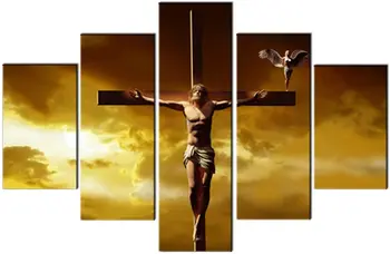 5 парчета платно стена изкуство Исус разпятие християнството символ християнски кръстове HD отпечатъци живопис картини картини плакат