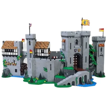 Нов 10305 Цар Лъв рицари средновековен замък модел строителни блокове събрание тухли комплект играчки за деца подарък Коледа