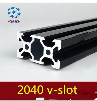2040 алуминиев екструзионен профил европейски стандарт 2040 V-слот черна дължина 450mm алуминиев профил работна маса