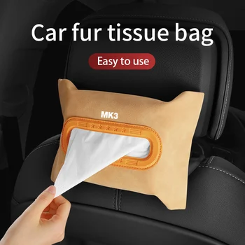 Car Tissue Box Cover държач за тъкани Сенник Seat Back Hanging Type Armrest Boxes Калъф за съхранение за Volkswagen MK3