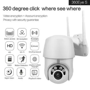 360 градуса1080P HD камера WIFI безжична домашна охранителна камера за наблюдение Аудио CCTV камери за домашни любимци Бебешки монитор
