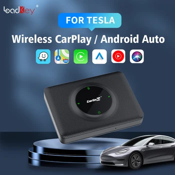 CarlinKit Безжичен CarPlay Android Auto Dongle На Tesla Модел 3 / X / Y / S 2.4 + 5.0G WiFi BT Siri Google Waze GPS YouTube Музика