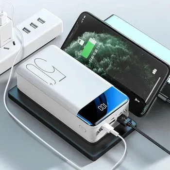 2023Нов 200000mAh Power Bank преносим бързо зареждане PowerBank 3 USB PoverBank външна батерия зарядно устройство за мобилни телефони таблет
