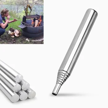 Открит къмпинг Blow Fire Tube Blowpipe Сгъваема високоефективна малка плажна градина Инструмент за къмпинг оборудване Духане на огън стик